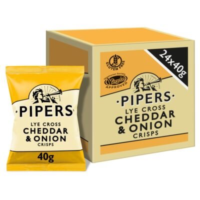 Pipers Lye Cross Cheddar & Onion are made by master cheesemakers in the heart of Somerset, this adds a robust flavour to the traditional cheese and onion.