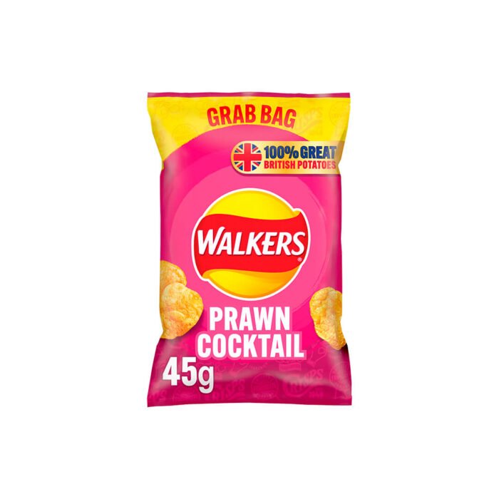 Walkers Prawn Cocktail Crisps Grab Bag 32 x 45g Bags 