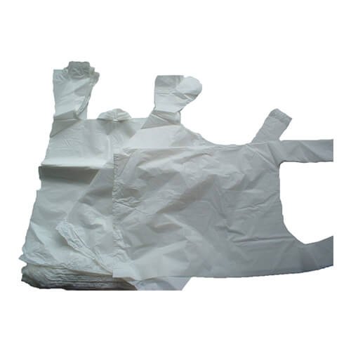 Vest Carrier Bags  1000 x 10x15x18 White Plastic Med